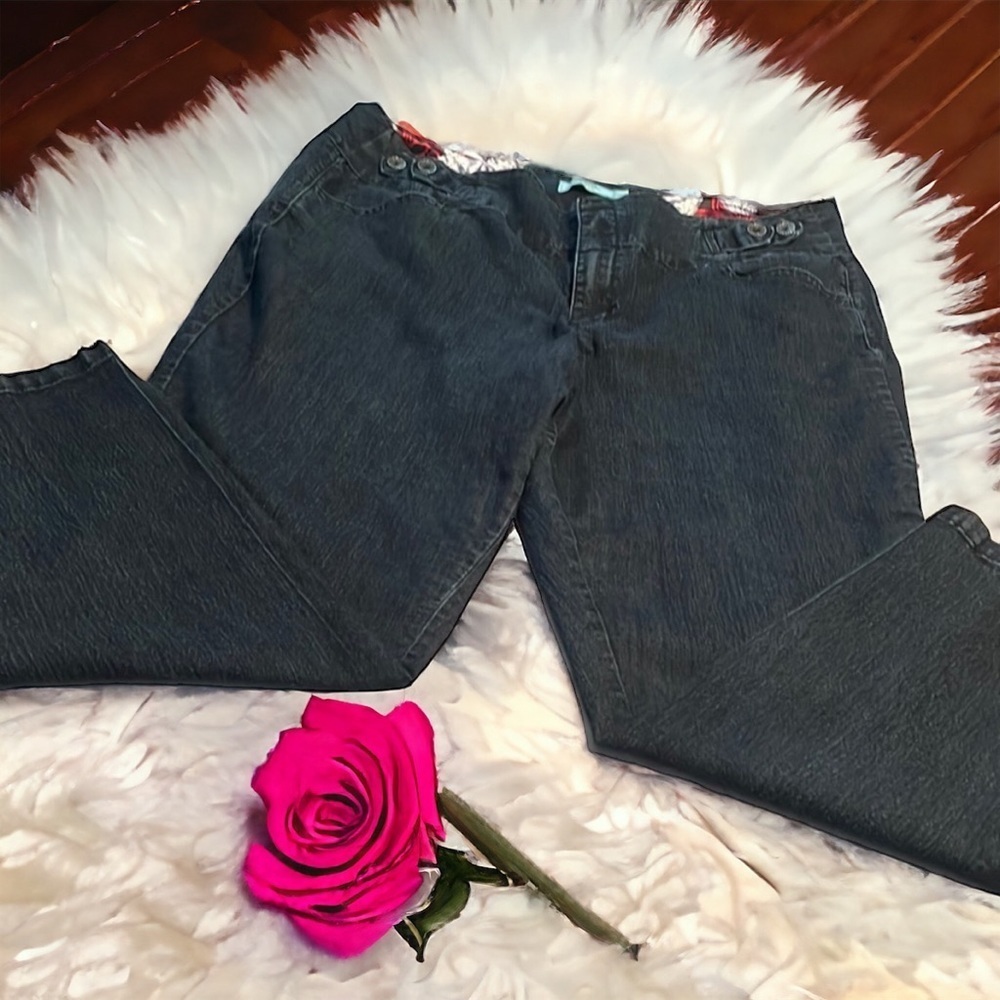 One 5 One trouser jeans 20W straight leg med/dark wash, zipper & hook closure
